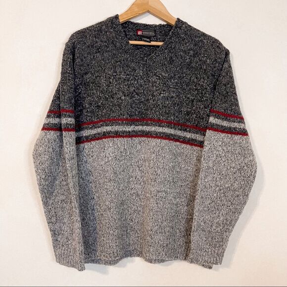 Vintage Industrial Exchange Wool Blend V-Neck Sweater Size L - Picture 1 of 6